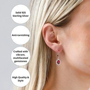 925 Sterling Silver Sunburst Oval Earrings